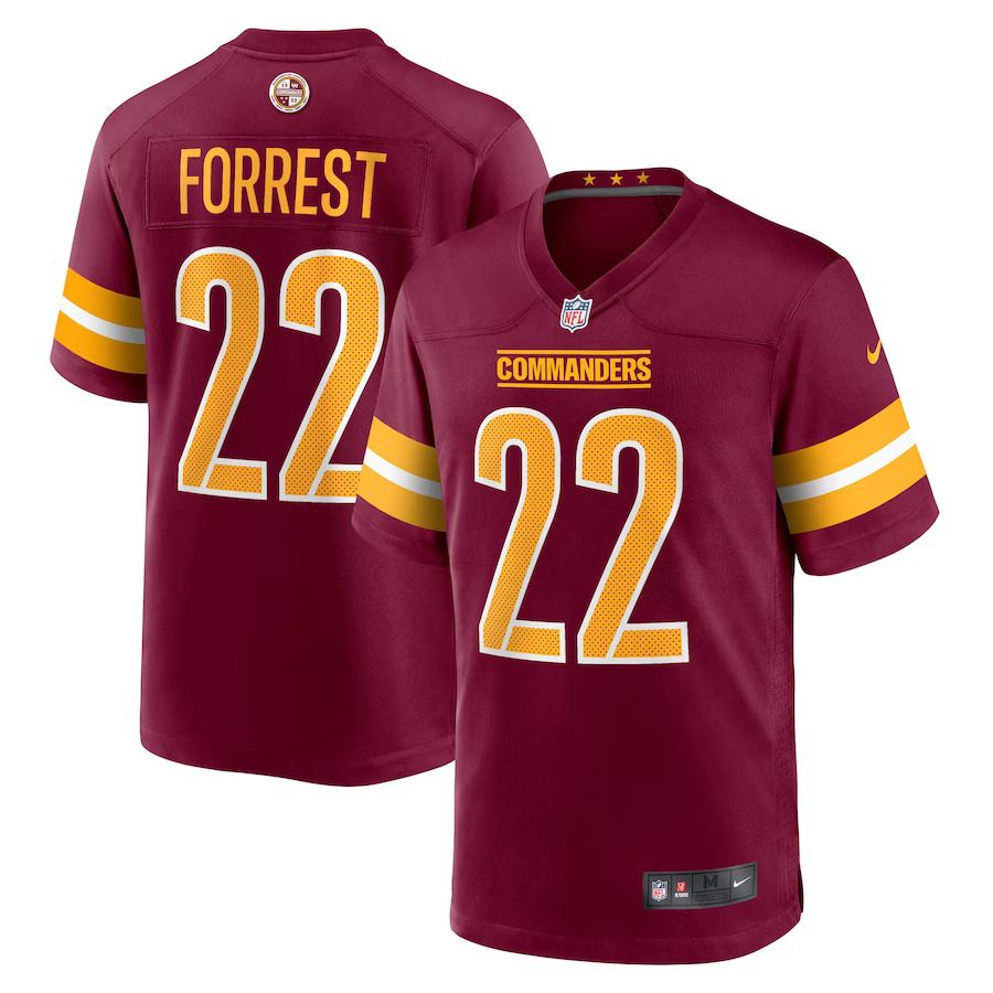 Men Washington Commanders 22 Darrick Forrest Nike Burgundy Game Player NFL Jersey